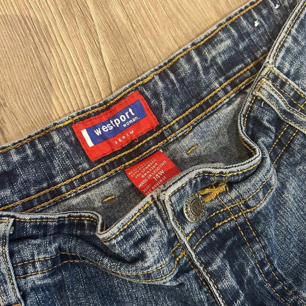Westport Woman Jeans 14W Blue Denim Classic Fit Straight Leg Plus Size Pants